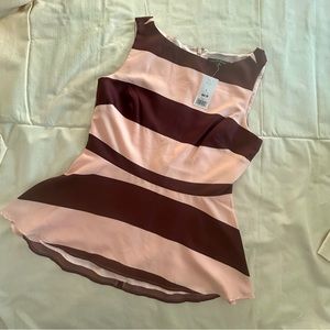 Banana Republic size 4 peplum top | NWT | pink and maroon lsoft and lightweight